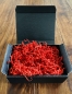 Preview: Kleiner Geschenkkarton in schwarz mit rotem Sizzle-Papier